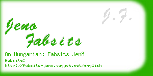 jeno fabsits business card